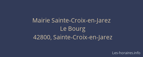 Mairie Sainte-Croix-en-Jarez