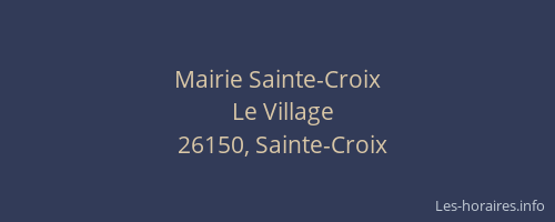 Mairie Sainte-Croix