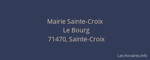 Mairie Sainte-Croix