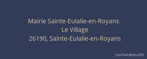 Mairie Sainte-Eulalie-en-Royans