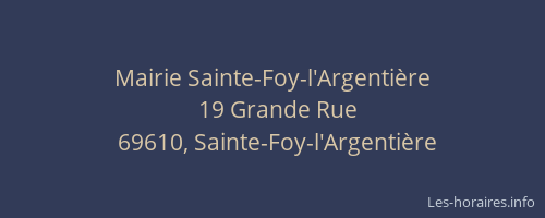 Mairie Sainte-Foy-l'Argentière