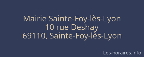 Mairie Sainte-Foy-lès-Lyon