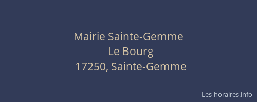 Mairie Sainte-Gemme