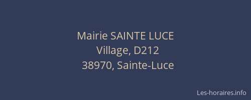 Mairie SAINTE LUCE