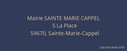 Mairie SAINTE MARIE CAPPEL