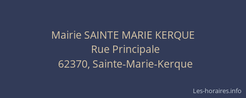 Mairie SAINTE MARIE KERQUE