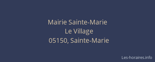 Mairie Sainte-Marie