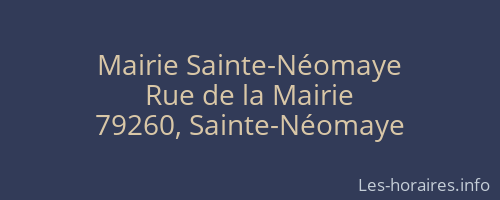 Mairie Sainte-Néomaye