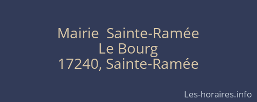 Mairie  Sainte-Ramée