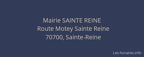 Mairie SAINTE REINE