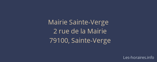 Mairie Sainte-Verge