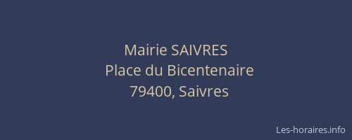 Mairie SAIVRES