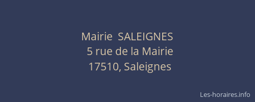 Mairie  SALEIGNES