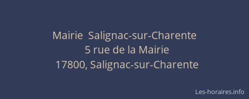 Mairie  Salignac-sur-Charente