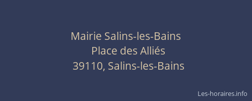 Mairie Salins-les-Bains