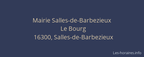 Mairie Salles-de-Barbezieux