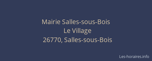 Mairie Salles-sous-Bois