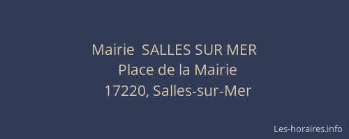 Mairie  SALLES SUR MER