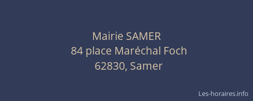 Mairie SAMER
