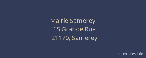 Mairie Samerey