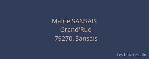 Mairie SANSAIS