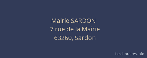 Mairie SARDON