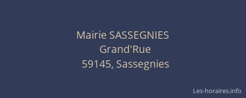 Mairie SASSEGNIES