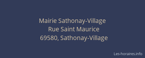 Mairie Sathonay-Village
