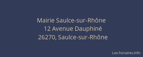 Mairie Saulce-sur-Rh&ocirc;ne