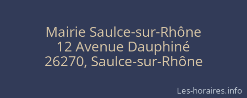 Mairie Saulce-sur-Rhône