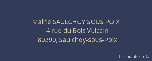 Mairie SAULCHOY SOUS POIX