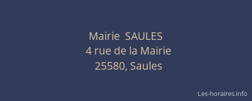 Mairie  SAULES