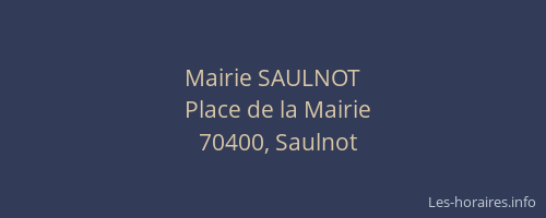 Mairie SAULNOT
