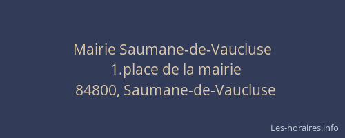 Mairie Saumane-de-Vaucluse