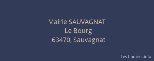 Mairie SAUVAGNAT
