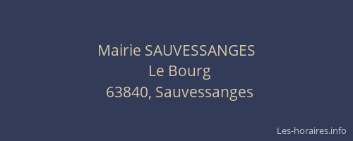 Mairie SAUVESSANGES