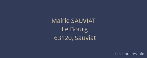 Mairie SAUVIAT
