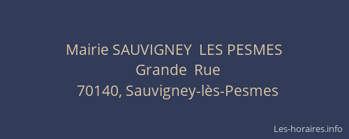 Mairie SAUVIGNEY  LES PESMES