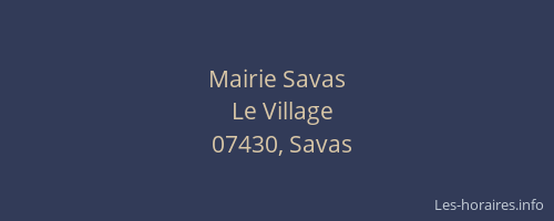 Mairie Savas