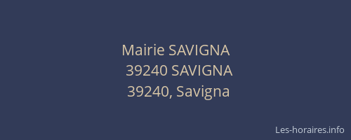 Mairie SAVIGNA