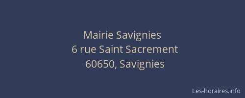Mairie Savignies