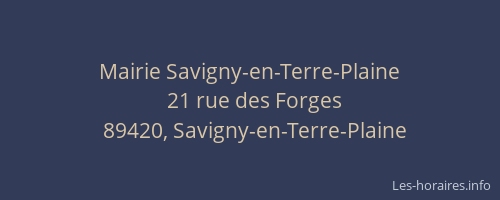 Mairie Savigny-en-Terre-Plaine