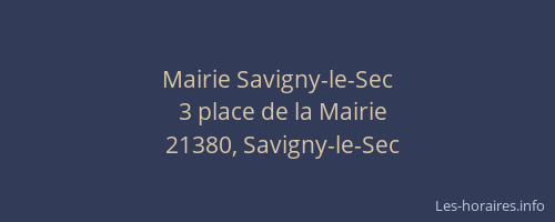 Mairie Savigny-le-Sec
