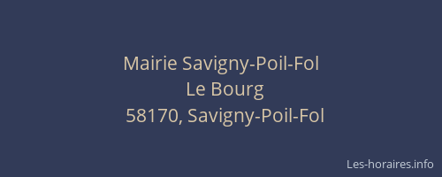 Mairie Savigny-Poil-Fol