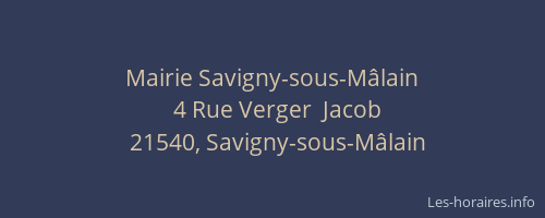 Mairie Savigny-sous-M&acirc;lain