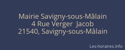 Mairie Savigny-sous-Mâlain