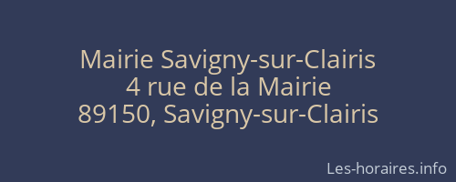 Mairie Savigny-sur-Clairis