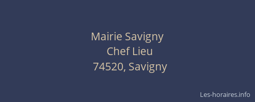 Mairie Savigny