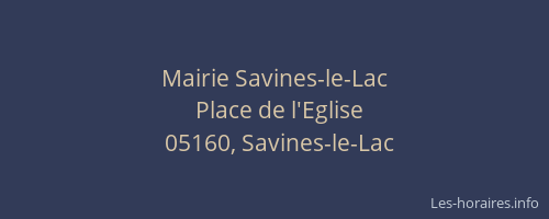 Mairie Savines-le-Lac
