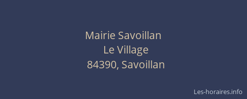 Mairie Savoillan